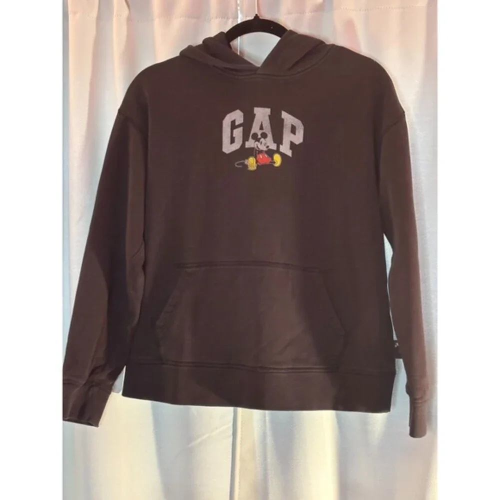 Gap x Disney Mickey Mouse Kids XXL Hoodie Charcoal Black Pullover Sweatshirt